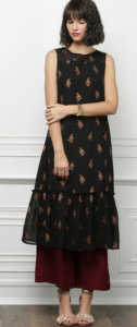 All About You Black Printed Kurta