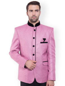 Pink Bandhgala suit