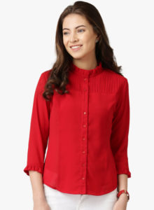 Marie Claire Red Solid Shirt