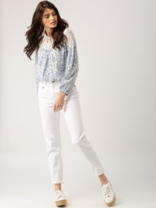 all about you from Deepika Padukone Women White Boyfriend Fit Mid-Rise Clean Look Jeans