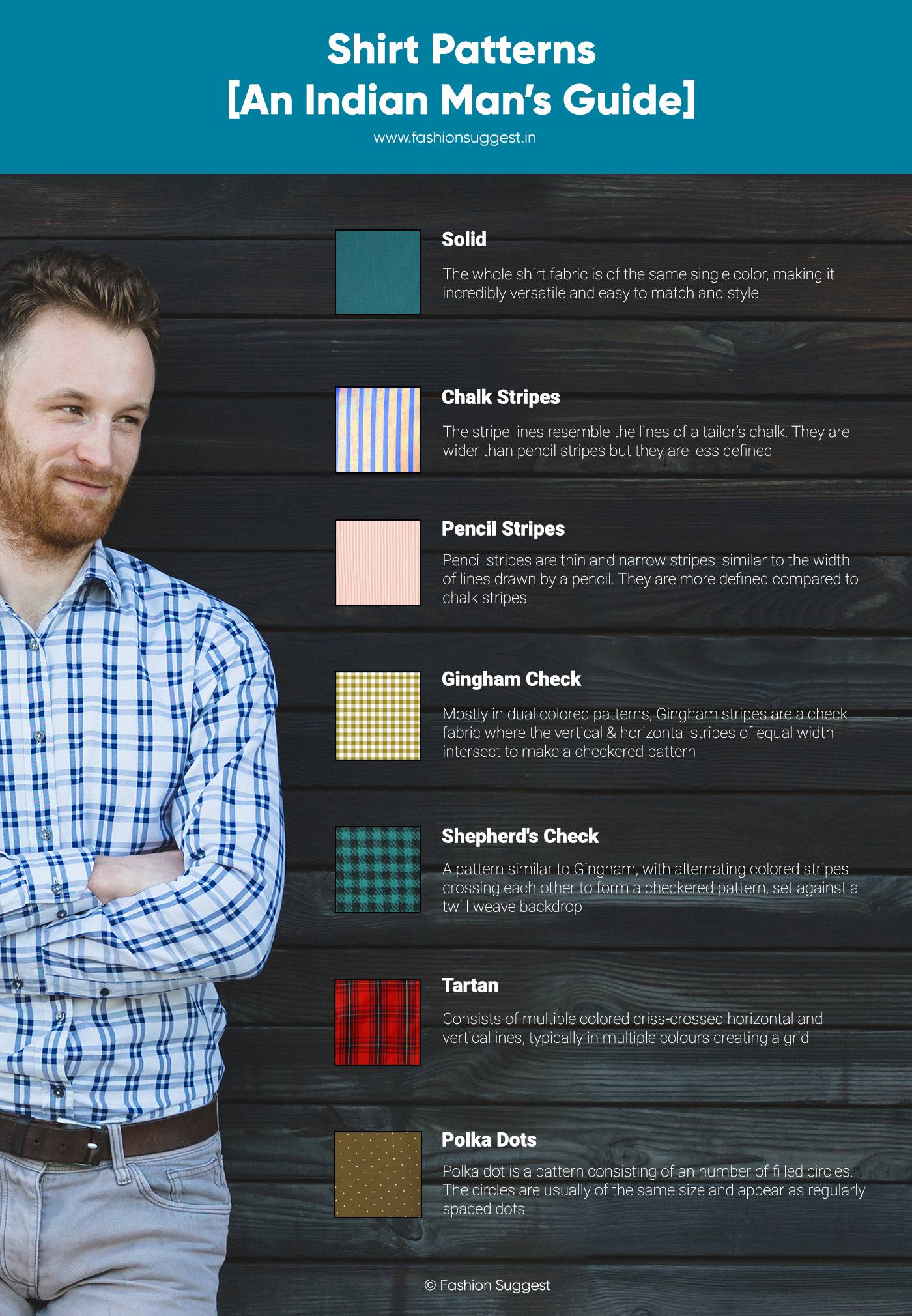 mens shirt patterns infographic